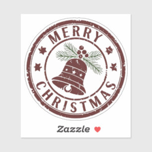Adesivo Vintage Felry Christmas Bell Stamp Design