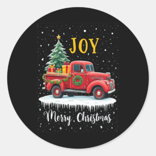 Adesivo Vintage Felry Christmas Red Truck Old Fashiked Ch