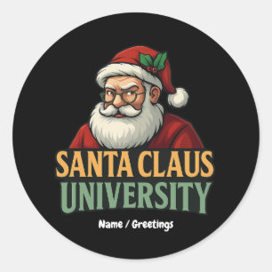 Adesivo Vintage Felry Christmas Santa Claus University