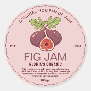 Adesivo Vintage Fig Fruta Jam Homemade