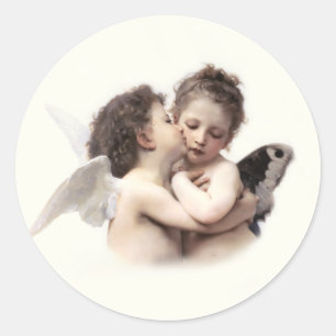 Adesivo Vintage First Kiss Romantic Love Angels