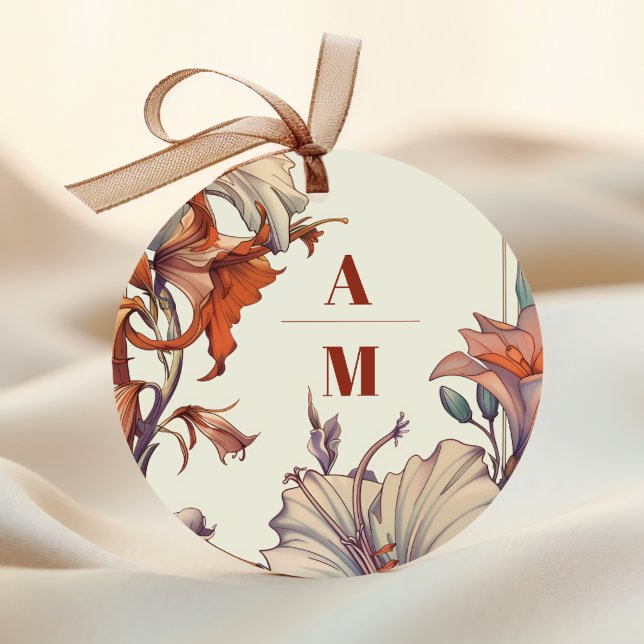 Adesivo Vintage Floral Art Nouveau Wedding (Criador carregado)