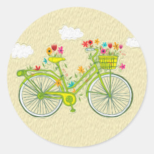 Adesivo Vintage Floral Bicycle Sticker