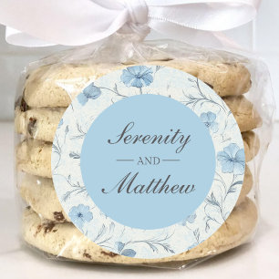 Adesivo Vintage Floral Blue Country Garden Elegant Weding