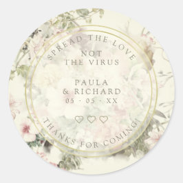 Adesivo Vintage Floral Botânica Pandemia Casamento Gel Mão