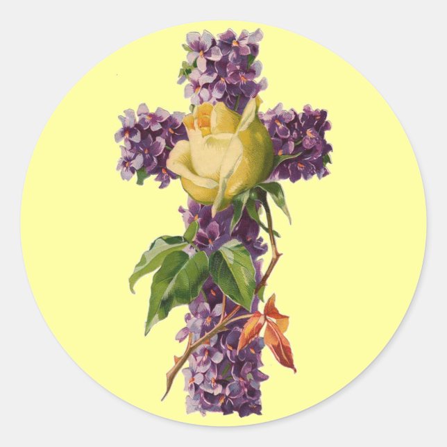 Adesivo Vintage Floral Cross (Frente)