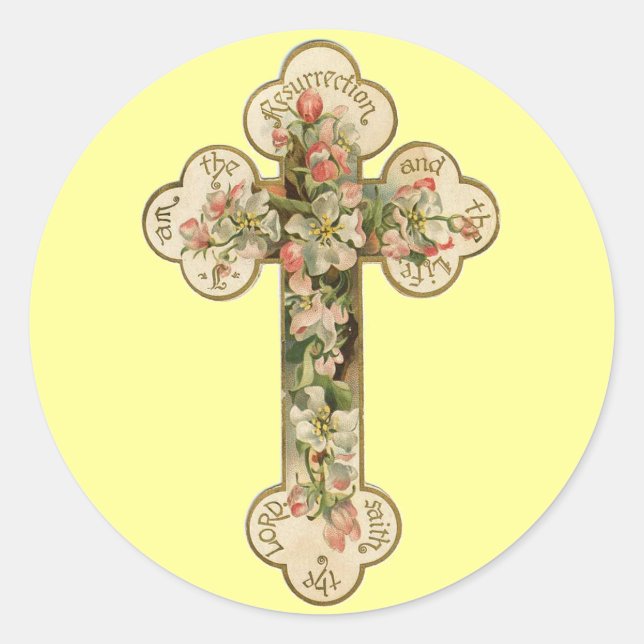 Adesivo Vintage Floral Cross (Frente)