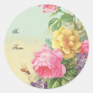 Adesivo Vintage Floral do Sticker