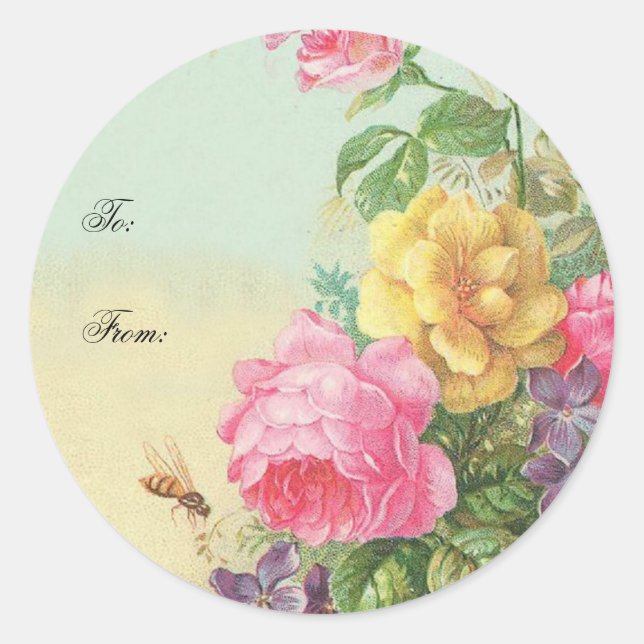 Adesivo Vintage Floral do Sticker (Frente)