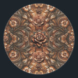 Adesivo Vintage Floral Floral Faux Leather Look<br><div class="desc">personalizar com qualquer texto.</div>