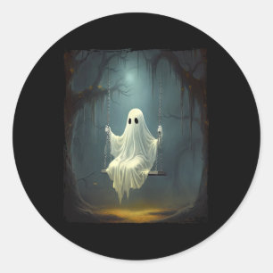 Adesivo Vintage Floral Ghost Em Swing Em Forest Spooky Hal