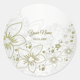 Adesivo Vintage Floral Greenery Elegant Wedding Party