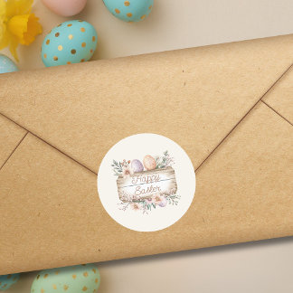 Adesivo Vintage Floral Happy Easter 