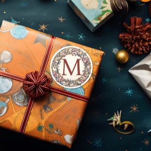 Adesivo Vintage Floral Monograma Wreath