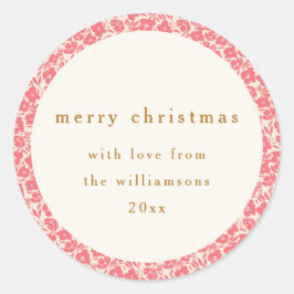 Adesivo Vintage Floral Mudou Vermelho - Natal Personalizad