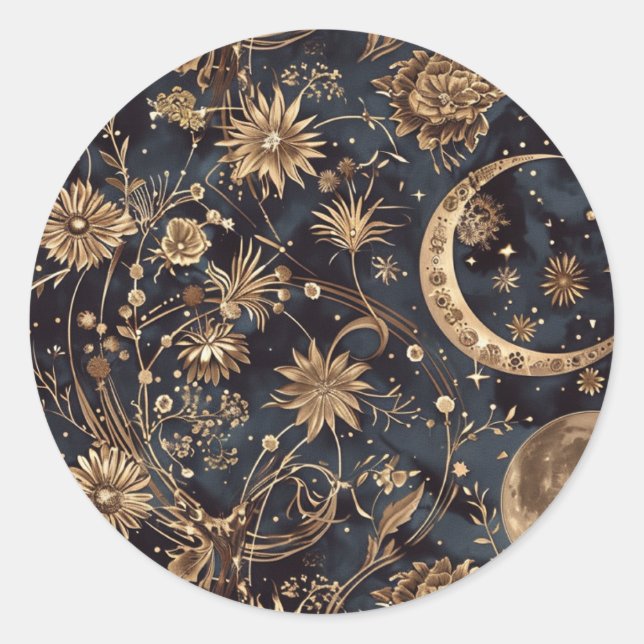 Adesivo Vintage Floral Night Sky Envelope Sticker (Frente)