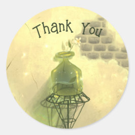 Adesivo Vintage Floral Obrigado A Ficar Com O Rótulo Redon