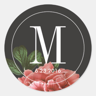 Adesivo Vintage Floral | Preto e branco cor-de-rosa