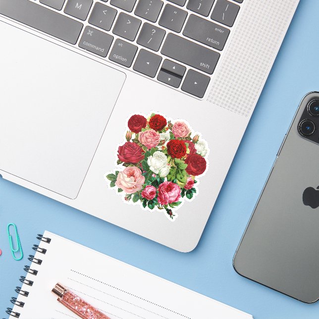 Adesivo Vintage Flowers (Notebook com iPhone)