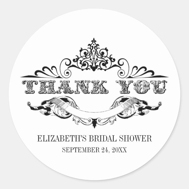 Adesivo Vintage Frame Chá de panela Obrigado (Frente)