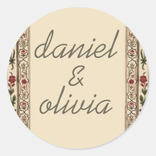 Adesivo Vintage Frame Ethnic Motif Wedding