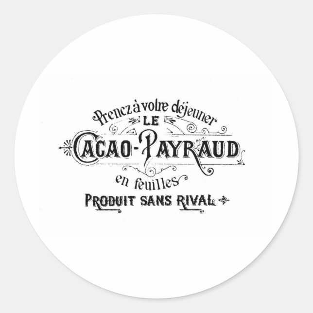 Adesivo Vintage French Cacao - Payraud Ad (Frente)