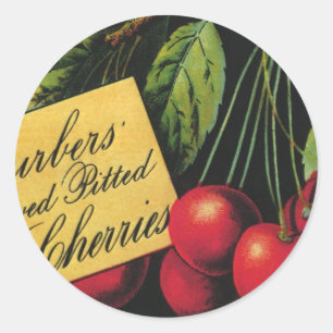 Adesivo Vintage Fruta Crate Label Art, Thurber Cherries