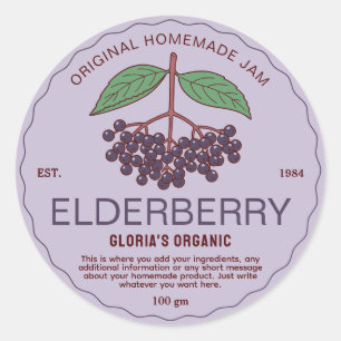 Adesivo Vintage Fruta Elderberry Jam Homemade