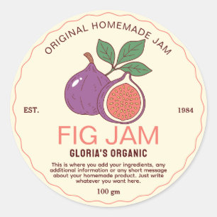 Adesivo Vintage Fruta Fig Jam Homemade