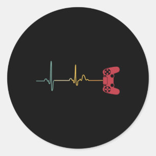 Adesivo Vintage Gamer Heartbeat Para Jogadores De Vídeo Co