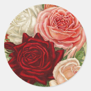 Adesivo Vintage Garden Rosa Round Sticker
