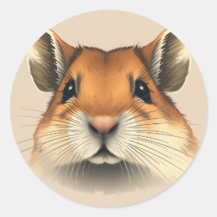 Adesivo Vintage Gerbil Portrait Pet Retro