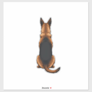Adesivo Vintage German Shepherd Back View Dog Illustration