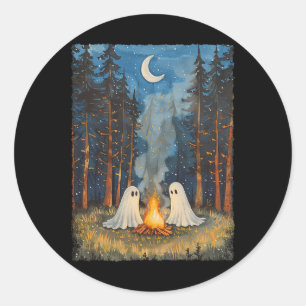 Adesivo Vintage Ghost Campfire Camping Lover Forest Gothic