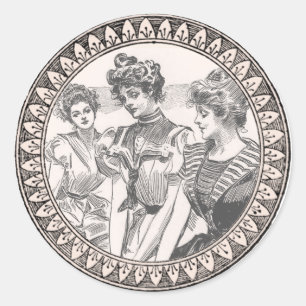 Adesivo Vintage Gibson Girls - Ilustração Antiga