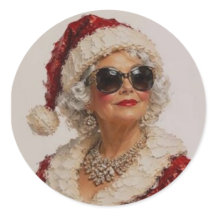 Vintage Glamorous Santa Lady Christmas
