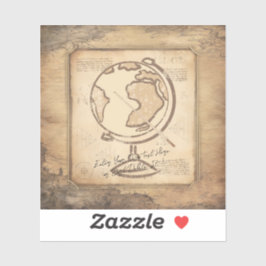 Adesivo Vintage Globe. Presente do professor de Geografia