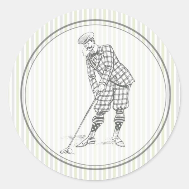 Adesivo Vintage Golf Sticker - Golfista Cavalheiro (Frente)