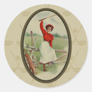 Adesivo Vintage Golfing Lady Art (dois)