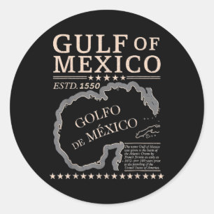 Adesivo Vintage Golfo Do México Nome Do Mapa Origem Desde 