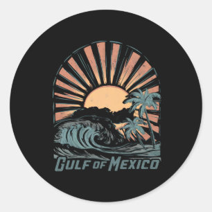 Adesivo Vintage Golfo Do México Palmas De Praia Férias Ver