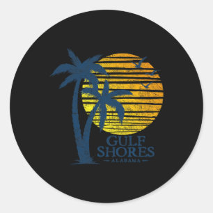 Adesivo Vintage Golfo Shores Alabama Souvenir Beach Sunset