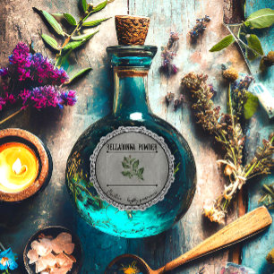 Adesivo Vintage Gothic Belladonna Poção Personalizada Hall