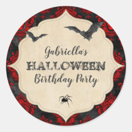 Adesivo Vintage Gothic Halloween Spider Aniversário