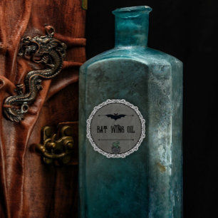 Adesivo Vintage Gothic Wing Oil Personalizado Halloween