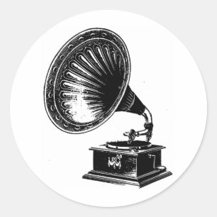 Adesivo Vintage Gramofone