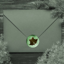 Vintage Green and Brown Bells Envelope Seals