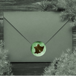 Adesivo Vintage Green and Brown Bells Envelope Seals