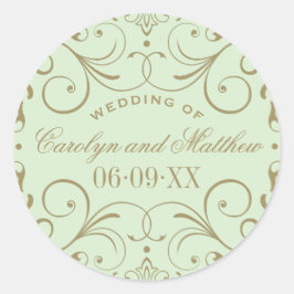 Adesivo Vintage Green Antique Flourish Monograma