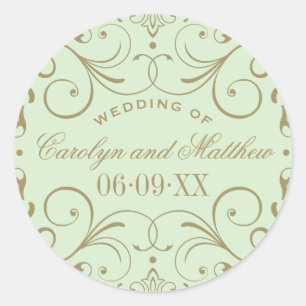 Adesivo Vintage Green Antique Flourish Monograma